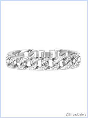 14K Gold Silver Diamond Tennis Cuban Link Bracelet Hip Hop Jewelry